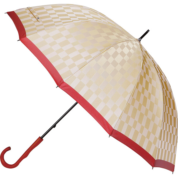 甲州織１２本骨婦人手開き長傘　ベージュ