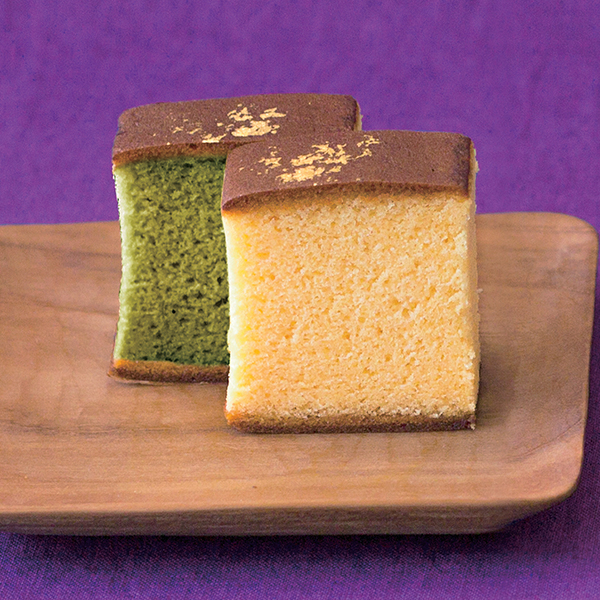 京・伏見　三源庵　抹茶金箔カステラ