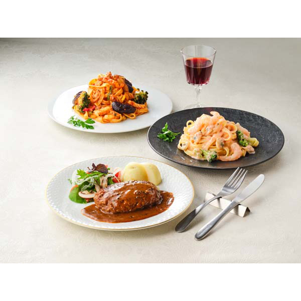 ＡＭＯＵＲ　後藤祐輔シェフ監修　黒トリュフデミソースハンバーグと平打ち生パスタ