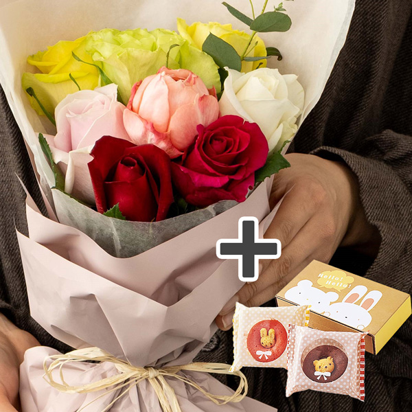 ホシファーム　フリルブーケカラフル８本　＆　アニマルドーナツ２個入