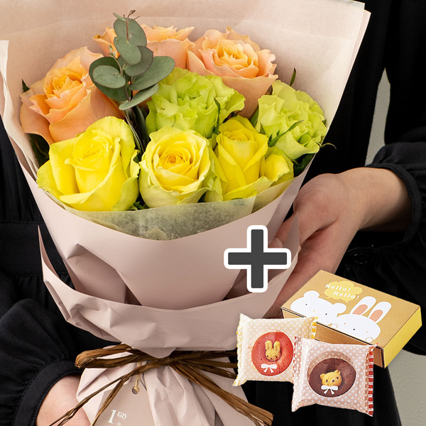 ホシファーム　フリルブーケパッション８本　＆　アニマルドーナツ２個入