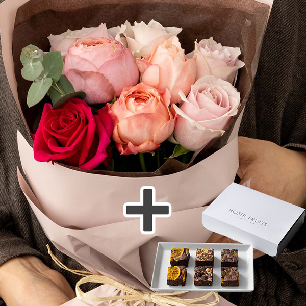 ホシファーム　フリルブーケ　スイート８本＆ホシフルーツ　贅沢ブラウニー　６個