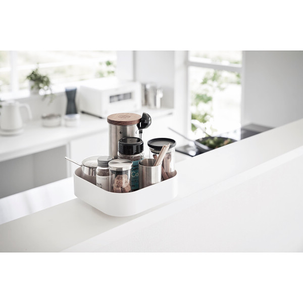 回転式収納ラックスクエア  ホワイト