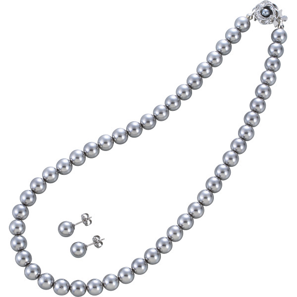 ネックレス・ピアスセット  グレー