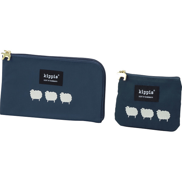 キッピス　ティッシュ＆マスクポーチセット  ネイビー