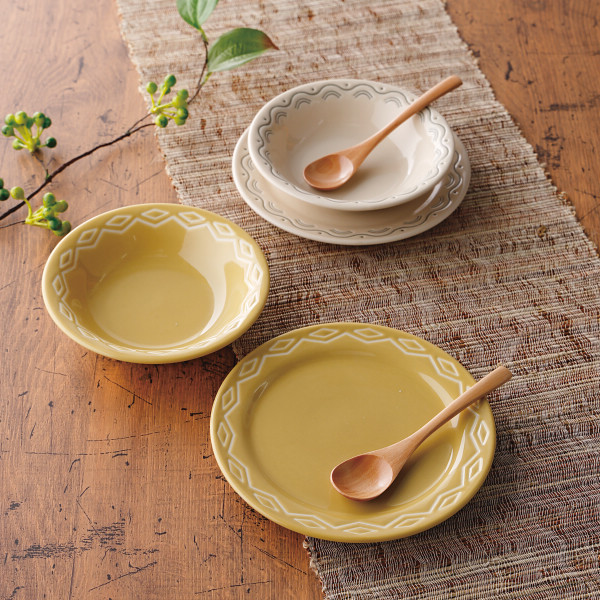 コモン　ペアボウル＆プレート（スプーン付）