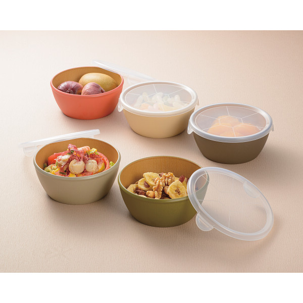 アースカラー　抗菌ラップフリーボウル３点セット