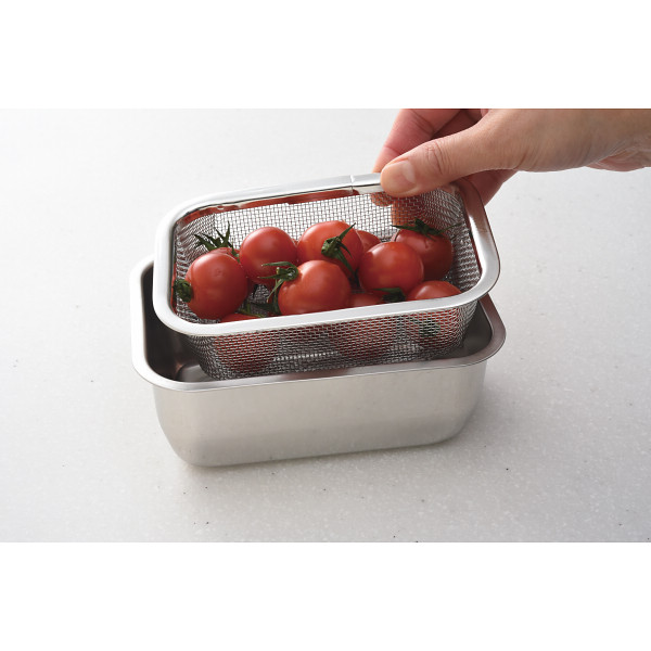 お料理はかどる　１／４サイズ角バット・角ザルセット