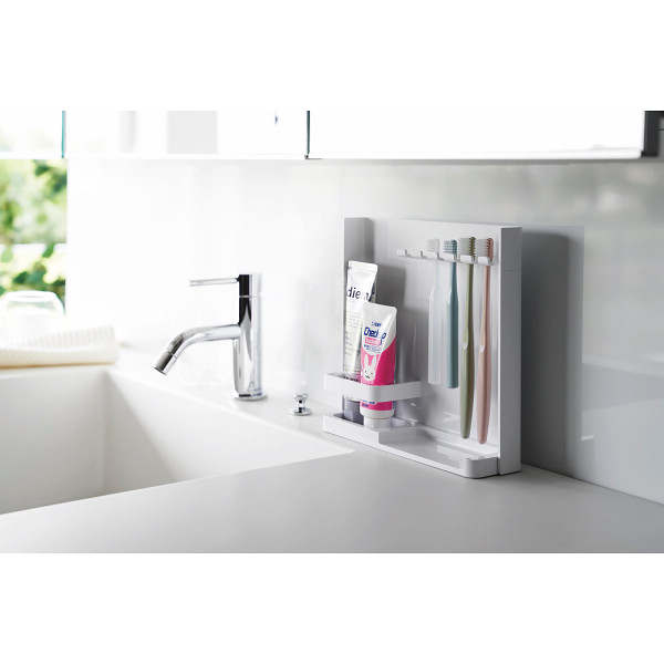 目隠し歯ブラシ＆チューブスタンド  ホワイト