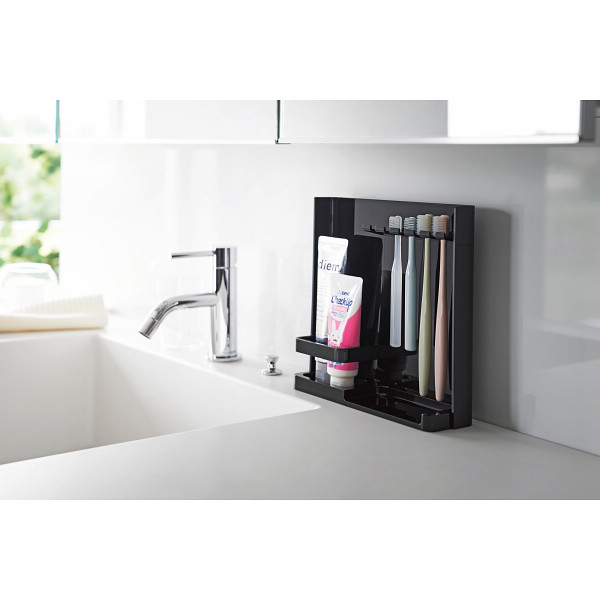 目隠し歯ブラシ＆チューブスタンド  ブラック