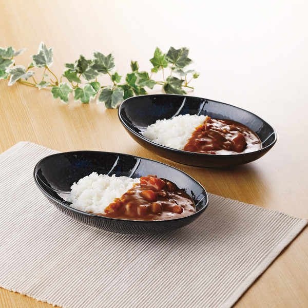 青の時代　オーバルカレー皿ペア