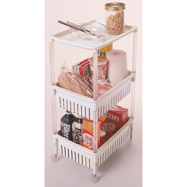 ルーチェ　キッチンワゴン３段  ホワイト