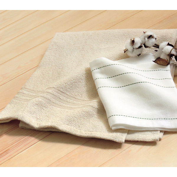 ピュアなオーガニックコットン　バス・フェイスタオルセット