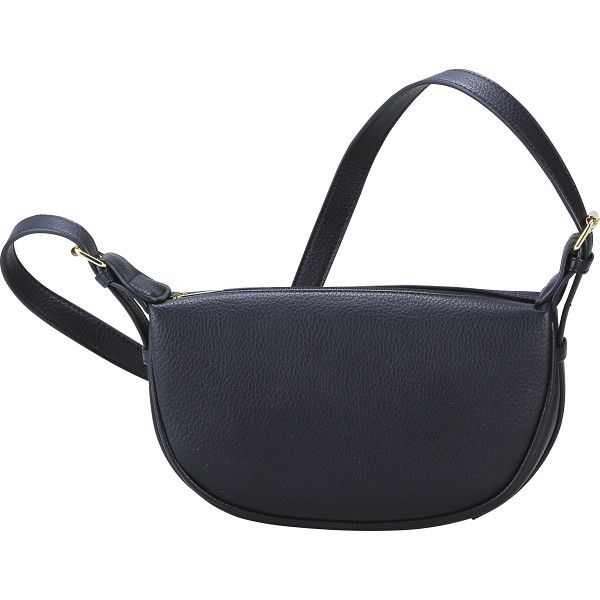 ヴィアデルトリトーネ　ハーフムーンショルダーバッグ  ブラック
