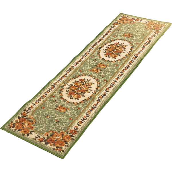 丈夫なはっ水加工キッチンマット  グリーン