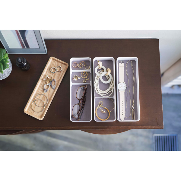トレー付スリムアクセサリーケース  ナチュラル