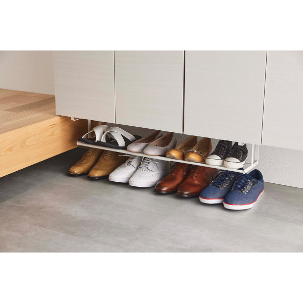浮かせる伸縮シューズラック  ホワイト