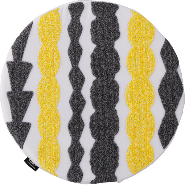 キッピス　サガラ刺繍チェアパッド  イエロー