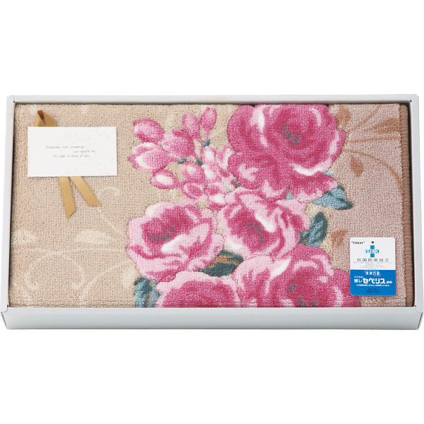 ローズ　大判バスマット  ピンク