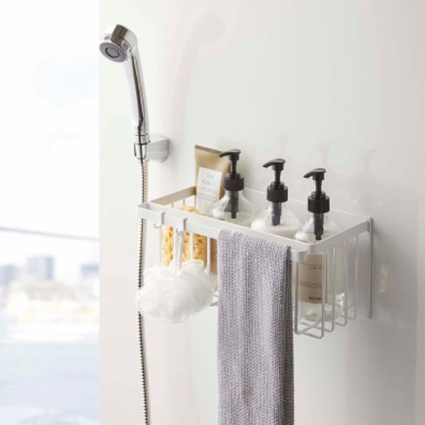 マグネットバスルームバスケット  ホワイト