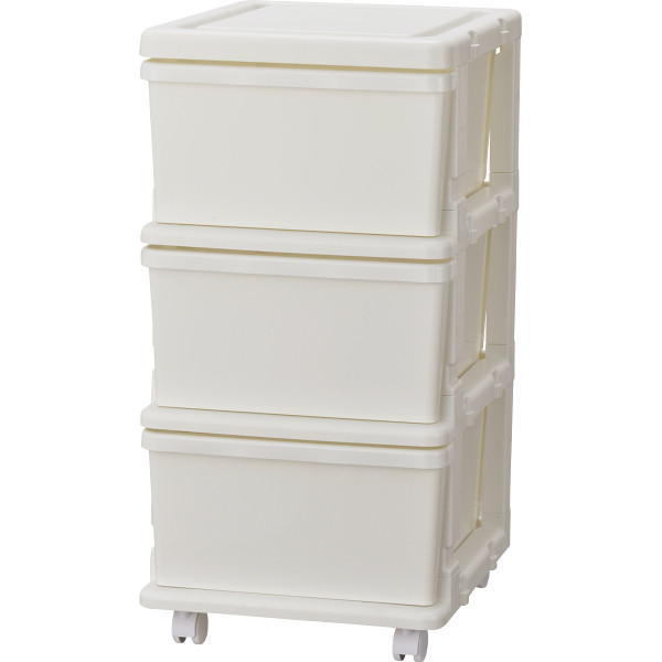 引出しユニット収納チェスト３段  ホワイト