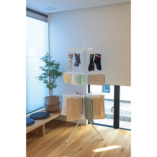 マイドライⅡ　パラソル型室内物干し３段式