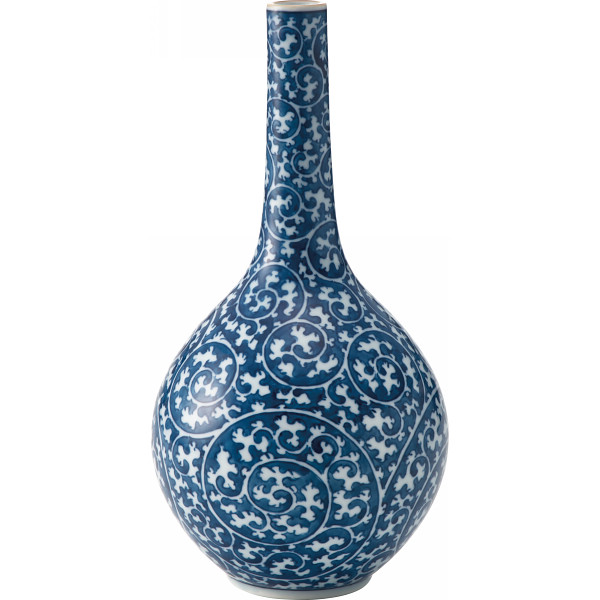 有田焼　田代亮秀　タコ唐草　鶴首花瓶