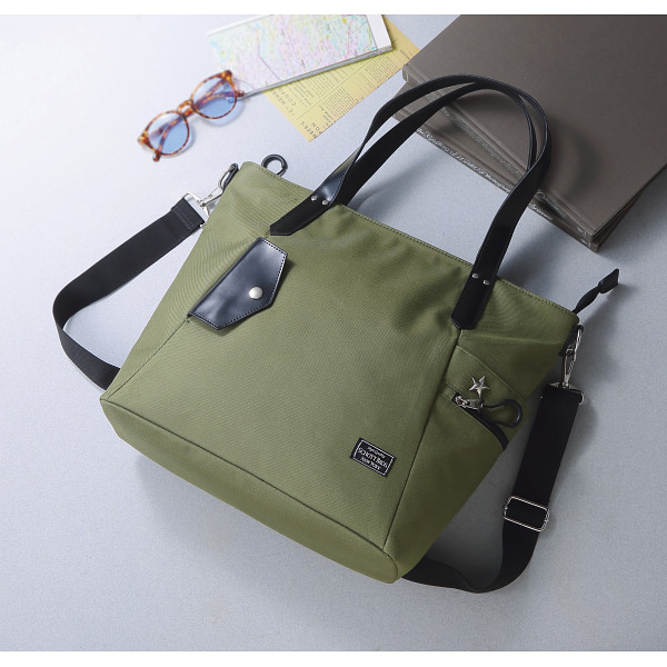 ショット　ワンスタートートバッグ  カーキ