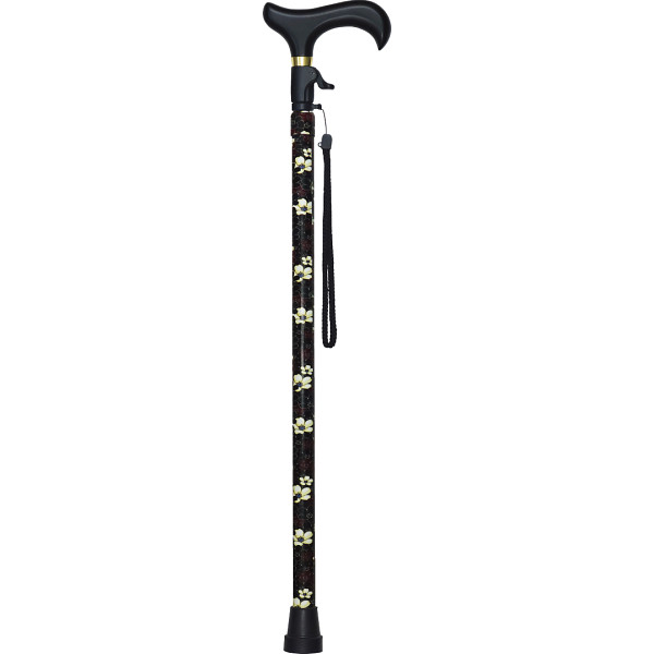 無段階伸縮ステッキ  花柄シック