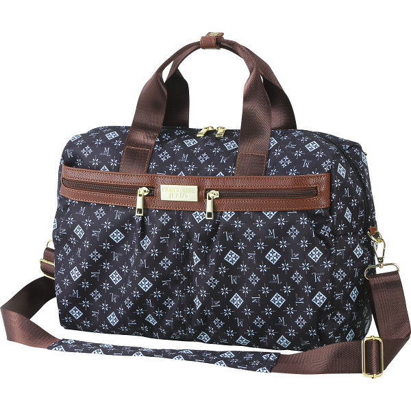 ミチコロンドンジーンズ　モノグラムボストン  ブラック