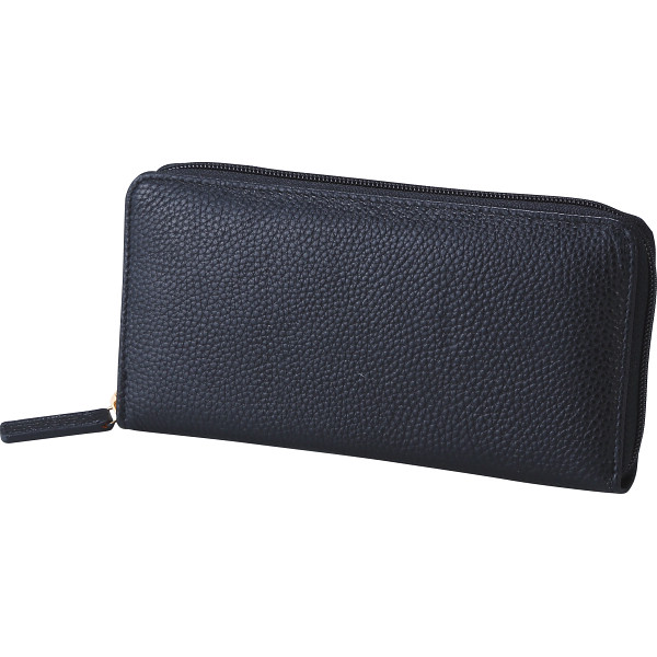 牛革コインが分けられる長財布  ブラック