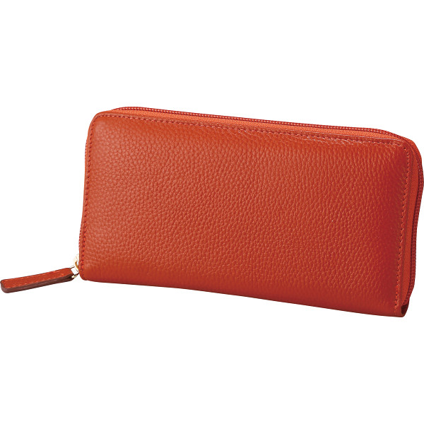 牛革コインが分けられる長財布  キャメル