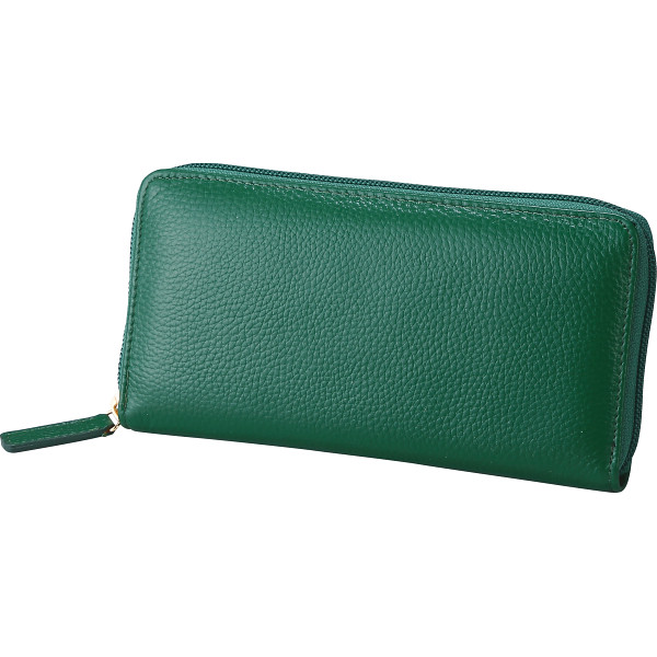 牛革コインが分けられる長財布  グリーン