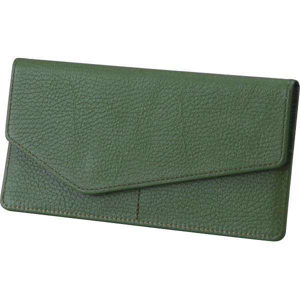 牛革スリム長財布  オリーブ