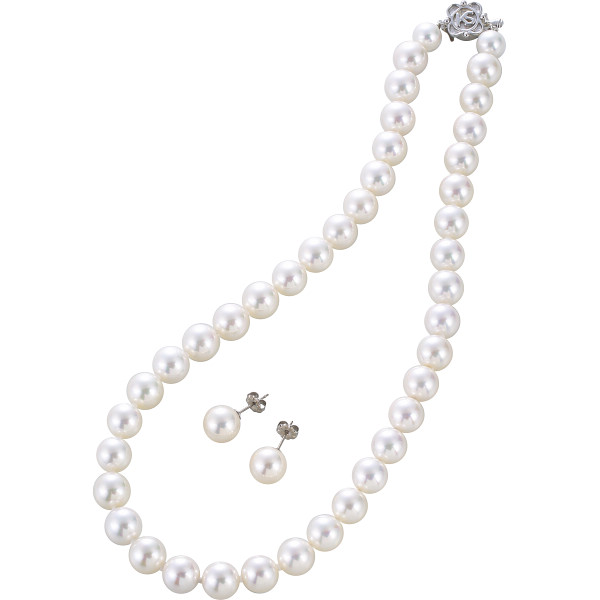 カンサイセレクション　花珠貝パールネックレス・ピアスセット