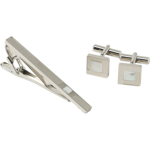 スワンク　スクエアネクタイピン・カフスセット