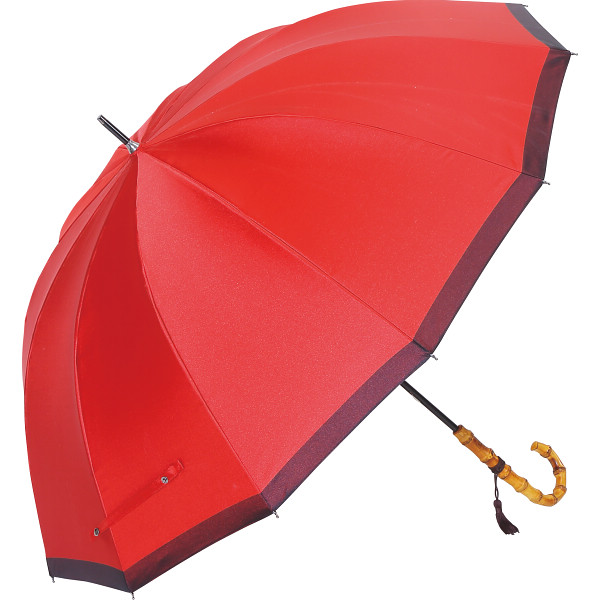 甲州織１２本骨晴雨兼用長傘  赤／黒