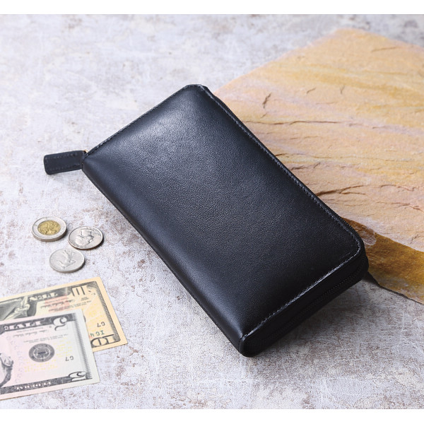 イタリア製牛革　コインが分けられる長財布
