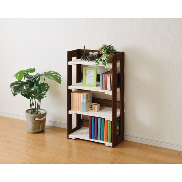 木製ＣＤ＆ＤＶＤラック４段