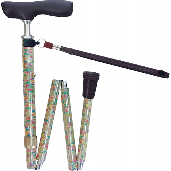 折りたたみジョイントＤＸステッキ  レース　ベージュ