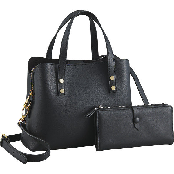 ロレッタルル　ウォレット付き２ＷＡＹショルダーバッグ  ブラック