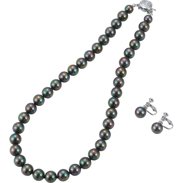 ルーシールーシー　南洋真珠風貝パールセット  グレー