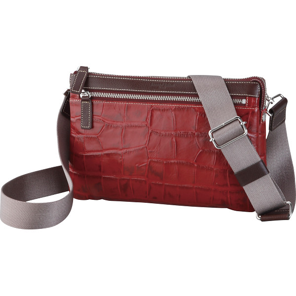 セカンドエフォート　クロコエンボスショルダー  レッド