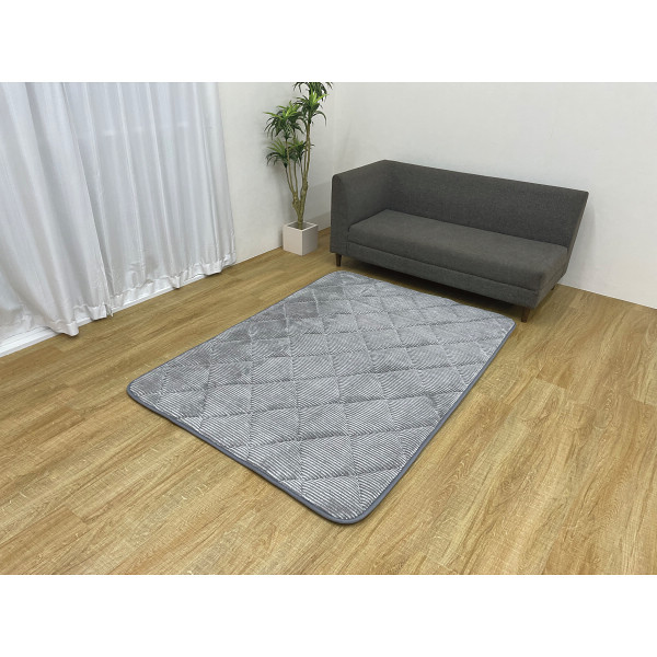 究極のへたりにくい中材を使ったボリュームラグ  グレー