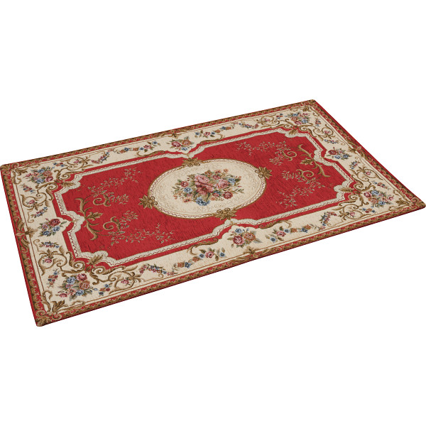 イタリア製ゴブラン織ラグ  レッド