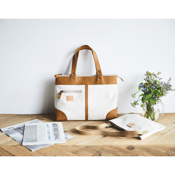 ＨａＬ　倉敷産帆布×姫路レザー　ベーシックトート＆サコッシュ