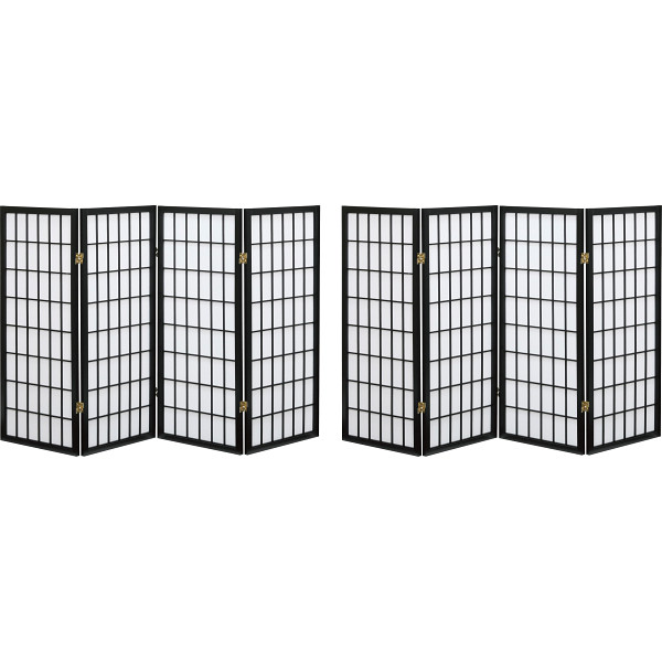 障子４連スクリーン２個組  ブラック