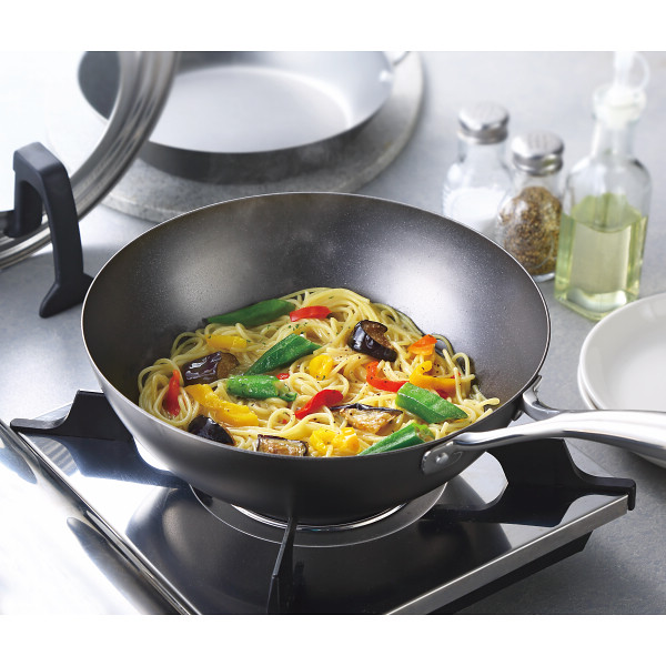 窒化加工　鉄フライパン（２４ｃｍ）＆鉄深型フライパン（２６ｃｍ）セット　フタ付