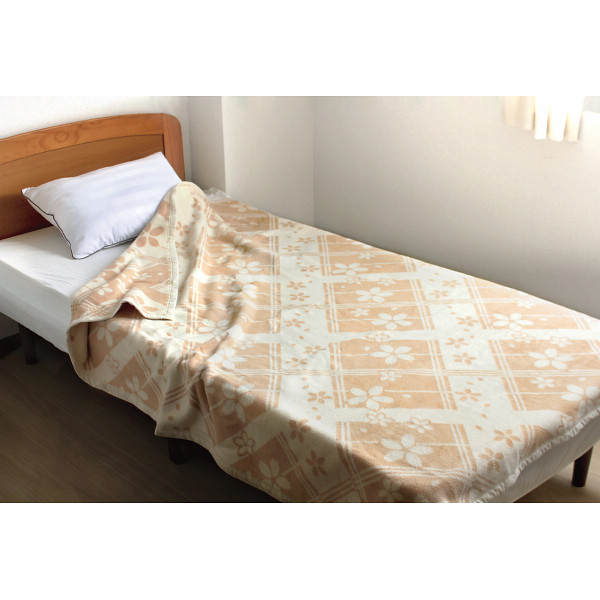 肌にやさしい自然色のシルク混綿毛布（毛羽部分）２枚セット