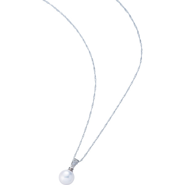 プラチナ本真珠ペンダント（ダイヤモンド）